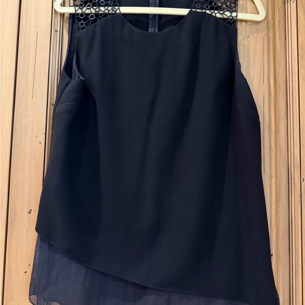 Elie Tahari Black Sleeveless Blouse